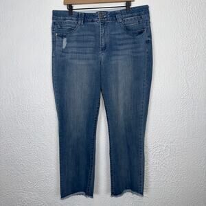 Democracy "Ab"technology Raw Hem Straight Crop Jeans Stretch Size 16